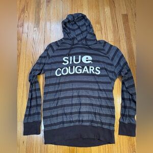 SIUE Cougars Hoodie Gray Stripe MV Sport Adult Small